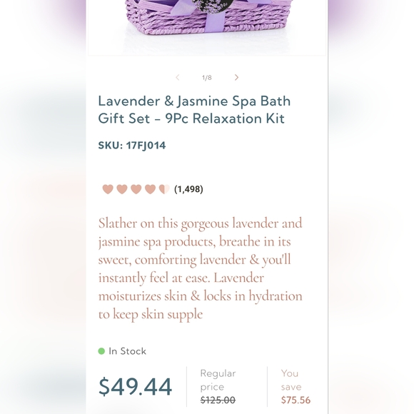 NWT LOVERY: Lavender & Jasmine Spa Bath Gift Set - 9Pc Relaxation Kit, Unopened - Picture 3 of 10